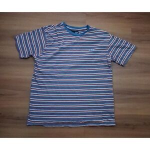 Mens Vintage Lost Enterprise Skateboard Striped Crewneck Short Sleeve T-Shirt‎